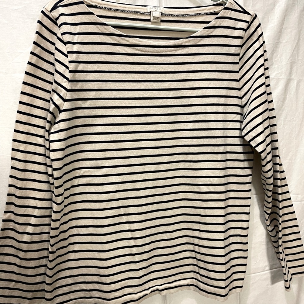 EUC J Crew Striped Boatneck Top